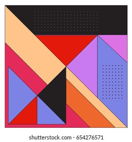 Trendy geometric elements memphis greeting cards design. Retro style texture, pattern and elements. Modern abstract design poster and cover template