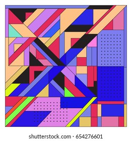 Trendy geometric elements memphis greeting cards design. Retro style texture, pattern and elements. Modern abstract design poster and cover template