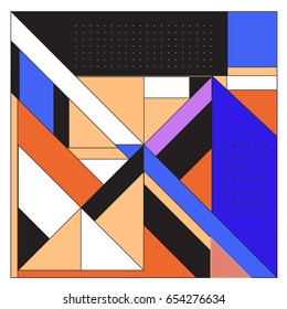 Trendy geometric elements memphis greeting cards design. Retro style texture, pattern and elements. Modern abstract design poster and cover template