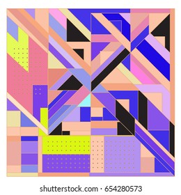 Trendy geometric elements memphis greeting cards design. Retro style texture, pattern and elements. Modern abstract design poster and cover template
