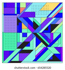 Trendy geometric elements memphis greeting cards design. Retro style texture, pattern and elements. Modern abstract design poster and cover template