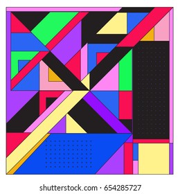 Trendy geometric elements memphis greeting cards design. Retro style texture, pattern and elements. Modern abstract design poster and cover template