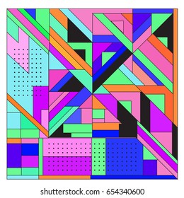 Trendy geometric elements memphis greeting cards design. Retro style texture, pattern and elements. Modern abstract design poster and cover template