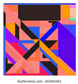 Trendy geometric elements memphis greeting cards design. Retro style texture, pattern and elements. Modern abstract design poster and cover template