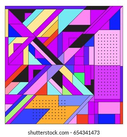 Trendy geometric elements memphis greeting cards design. Retro style texture, pattern and elements. Modern abstract design poster and cover template