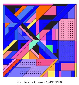 Trendy geometric elements memphis greeting cards design. Retro style texture, pattern and elements. Modern abstract design poster and cover template