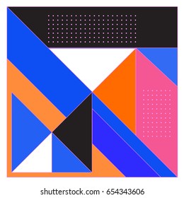 Trendy geometric elements memphis greeting cards design. Retro style texture, pattern and elements. Modern abstract design poster and cover template
