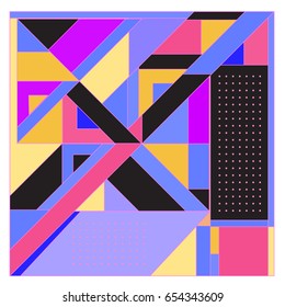 Trendy geometric elements memphis greeting cards design. Retro style texture, pattern and elements. Modern abstract design poster and cover template
