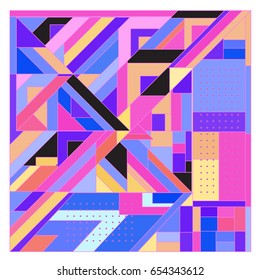 Trendy geometric elements memphis greeting cards design. Retro style texture, pattern and elements. Modern abstract design poster and cover template