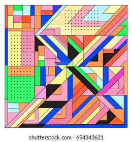 Trendy geometric elements memphis greeting cards design. Retro style texture, pattern and elements. Modern abstract design poster and cover template