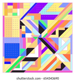 Trendy geometric elements memphis greeting cards design. Retro style texture, pattern and elements. Modern abstract design poster and cover template