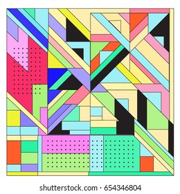 Trendy geometric elements memphis greeting cards design. Retro style texture, pattern and elements. Modern abstract design poster and cover template