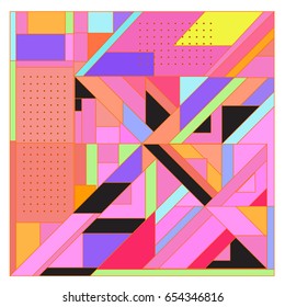 Trendy geometric elements memphis greeting cards design. Retro style texture, pattern and elements. Modern abstract design poster and cover template