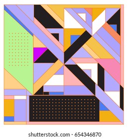 Trendy geometric elements memphis greeting cards design. Retro style texture, pattern and elements. Modern abstract design poster and cover template