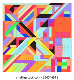 Trendy geometric elements memphis greeting cards design. Retro style texture, pattern and elements. Modern abstract design poster and cover template