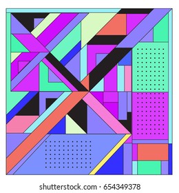 Trendy geometric elements memphis greeting cards design. Retro style texture, pattern and elements. Modern abstract design poster and cover template
