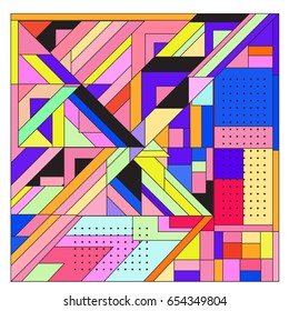 Trendy geometric elements memphis greeting cards design. Retro style texture, pattern and elements. Modern abstract design poster and cover template