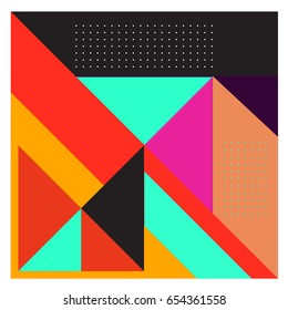 Trendy geometric elements memphis greeting cards design. Retro style texture, pattern and elements. Modern abstract design poster and cover template