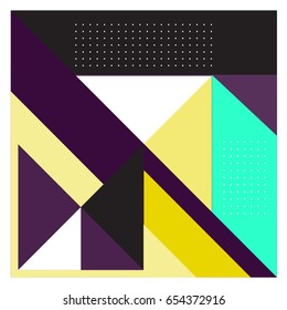 Trendy geometric elements memphis greeting cards design. Retro style texture, pattern and elements. Modern abstract design poster and cover template