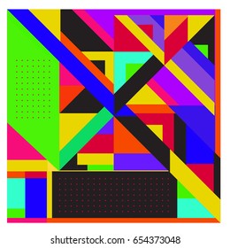 Trendy geometric elements memphis greeting cards design. Retro style texture, pattern and elements. Modern abstract design poster and cover template