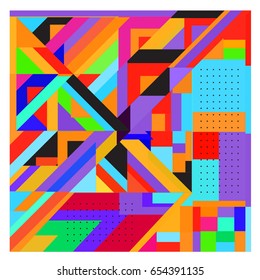 Trendy geometric elements memphis greeting cards design. Retro style texture, pattern and elements. Modern abstract design poster and cover template