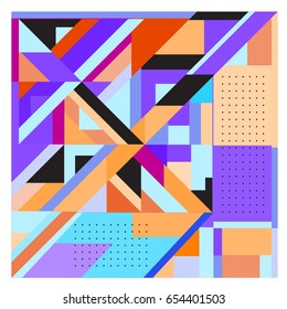 Trendy geometric elements memphis greeting cards design. Retro style texture, pattern and elements. Modern abstract design poster and cover template
