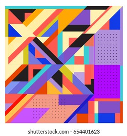 Trendy geometric elements memphis greeting cards design. Retro style texture, pattern and elements. Modern abstract design poster and cover template