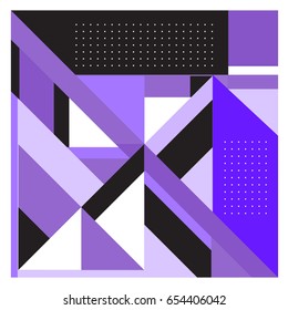 Trendy geometric elements memphis greeting cards design. Retro style texture, pattern and elements. Modern abstract design poster and cover template