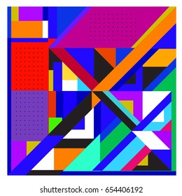 Trendy geometric elements memphis greeting cards design. Retro style texture, pattern and elements. Modern abstract design poster and cover template