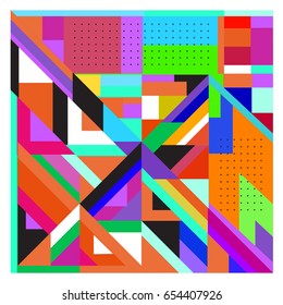 Trendy geometric elements memphis greeting cards design. Retro style texture, pattern and elements. Modern abstract design poster and cover template