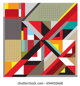 Trendy geometric elements memphis greeting cards design. Retro style texture, pattern and elements. Modern abstract design poster and cover template