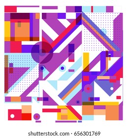 Trendy geometric elements memphis greeting cards design. Retro style texture, pattern and elements. Modern abstract design poster and cover template