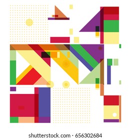 Trendy geometric elements memphis greeting cards design. Retro style texture, pattern and elements. Modern abstract design poster and cover template