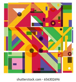 Trendy geometric elements memphis greeting cards design. Retro style texture, pattern and elements. Modern abstract design poster and cover template