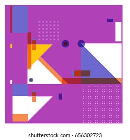 Trendy geometric elements memphis greeting cards design. Retro style texture, pattern and elements. Modern abstract design poster and cover template