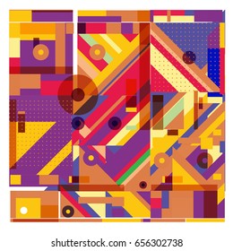 Trendy geometric elements memphis greeting cards design. Retro style texture, pattern and elements. Modern abstract design poster and cover template