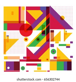 Trendy geometric elements memphis greeting cards design. Retro style texture, pattern and elements. Modern abstract design poster and cover template