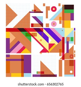 Trendy geometric elements memphis greeting cards design. Retro style texture, pattern and elements. Modern abstract design poster and cover template
