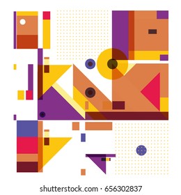 Trendy geometric elements memphis greeting cards design. Retro style texture, pattern and elements. Modern abstract design poster and cover template