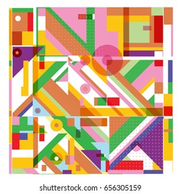 Trendy geometric elements memphis greeting cards design. Retro style texture, pattern and elements. Modern abstract design poster and cover template