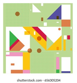Trendy geometric elements memphis greeting cards design. Retro style texture, pattern and elements. Modern abstract design poster and cover template