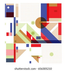 Trendy geometric elements memphis greeting cards design. Retro style texture, pattern and elements. Modern abstract design poster and cover template