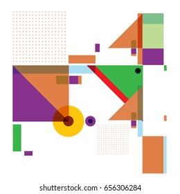 Trendy geometric elements memphis greeting cards design. Retro style texture, pattern and elements. Modern abstract design poster and cover template
