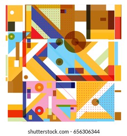 Trendy geometric elements memphis greeting cards design. Retro style texture, pattern and elements. Modern abstract design poster and cover template