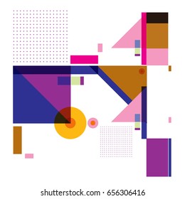 Trendy geometric elements memphis greeting cards design. Retro style texture, pattern and elements. Modern abstract design poster and cover template