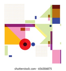 Trendy geometric elements memphis greeting cards design. Retro style texture, pattern and elements. Modern abstract design poster and cover template