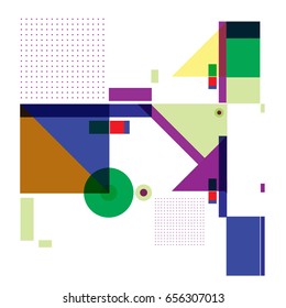 Trendy geometric elements memphis greeting cards design. Retro style texture, pattern and elements. Modern abstract design poster and cover template