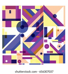 Trendy geometric elements memphis greeting cards design. Retro style texture, pattern and elements. Modern abstract design poster and cover template
