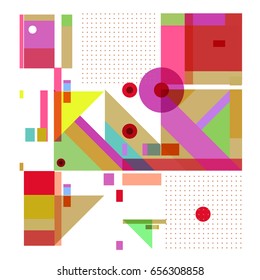 Trendy geometric elements memphis greeting cards design. Retro style texture, pattern and elements. Modern abstract design poster and cover template