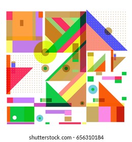 Trendy geometric elements memphis greeting cards design. Retro style texture, pattern and elements. Modern abstract design poster and cover template